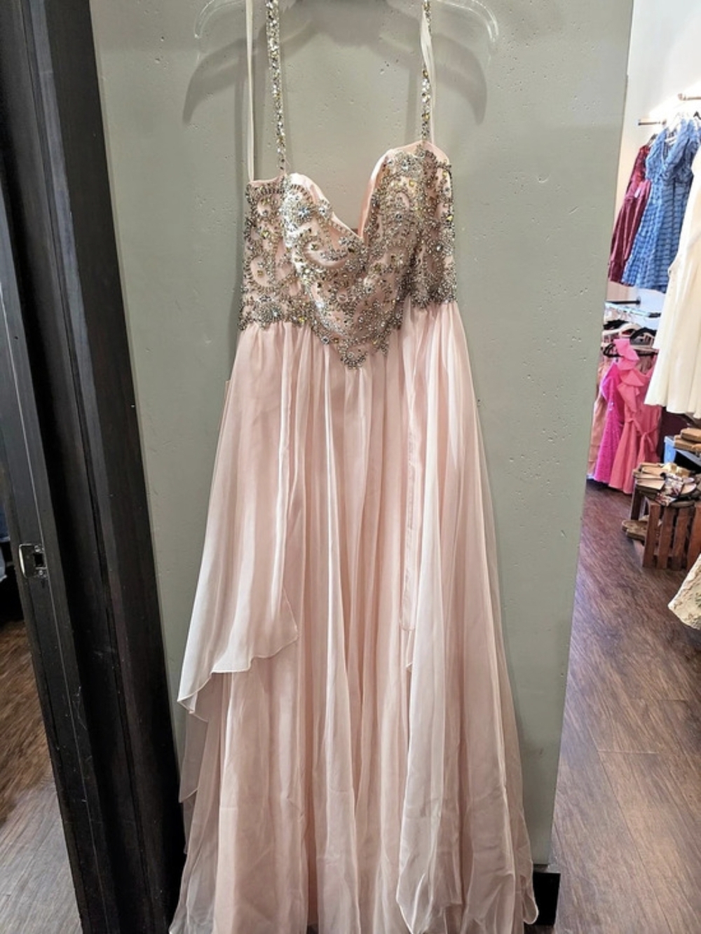Pink Embellished Maxi Dress Like New
